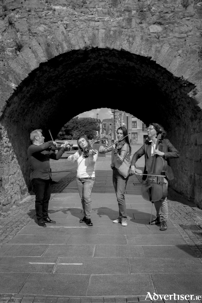 Con Tempo Quartet at the Spanish Arch (Photo: Nathalie Marquez-Courtney)