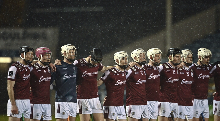 Galway players observe a moment of silence before the Allianz Hurling League Division 1A match between Tipperary and Galway at FBD Semple Stadium in Thurles, Tipperary. (Photo by Ben McShane/Sportsfile)
