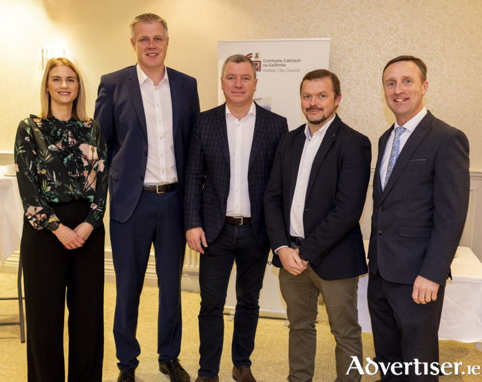 Pictured at the Developers Affordable Homes Breakfast Briefing in the Menlo Hotel in October 2024 are Louise Esler, Galway City Council, Pat Cunningham, Burkeway Homes, Fred Fullard, Burkeway Homes, Miche&aacute;l Cormican, Galway City Council, Leonard Cleary, CE Galway City Council