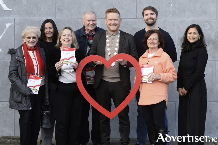 Pictured at the launch of the &lsquo;My heart health: A helpful guide to taking care of your heart&rsquo;, at Westside Library in Galway, were Valerie Nestor, left, Westside Resource Centre, Deirdre Keaney Cunningham, Community and Urban Development Officer, Galway City Council, Janis Morrissey, Director of Health Promotion, Information and Training, Irish Heart Foundation, Martin McDonagh, Salthill Men&rsquo;s Shed, Deputy Mayor of Galway, Councillor Alan Cheevers, Patrick Fox, Regional Literacy Coordinator, Galway and Roscommon Education and Training Board (GRETB), Patricia Dolan, Westside Resource Centre and Gayatri Koshy, Health Information Manager, Irish Heart Foundation. 
Picture: Justin Farrelly.