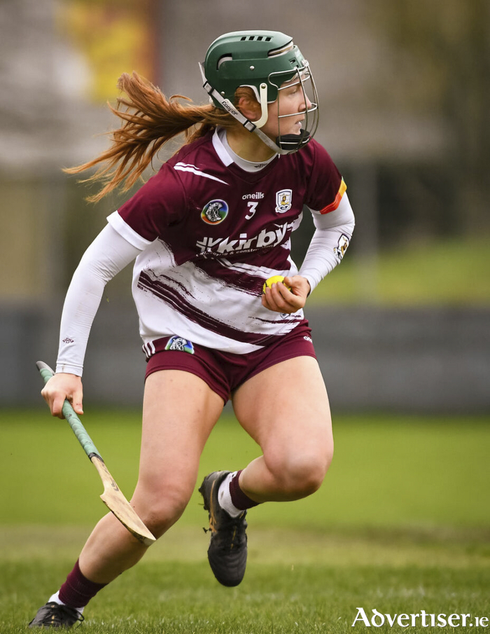 Galway's Roisin Black in action from the opening round of the Centra Camogie League against Kilkenny at Duggan Park. (Credit: Don Soules)