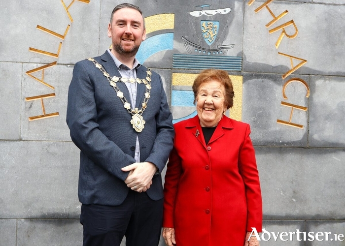 Mayor of the City of Galway, Cllr Mike Cubbard with Anne Quinn