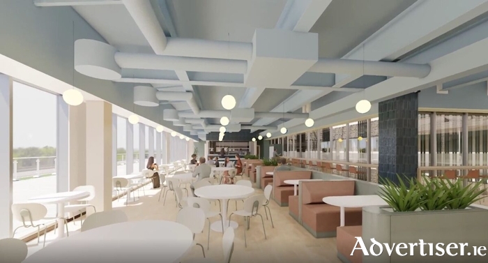 Design concept for top-floor staff canteen at Crown Square, Galway city council's new HQ.