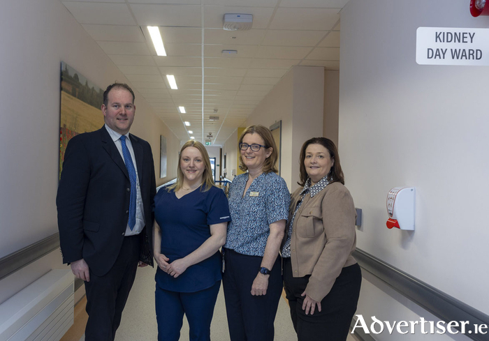 Professor Paul O&rsquo;Hara, Consultant General Physician and Nephrologist, Portiuncula University Hospital; Alexandra Rose, Clinical Nurse Specialist, Kidney Day Ward; Maura O&rsquo;Connell, Assistant Director of Nursing and Mary Mahon, Director of Nursing, Portiuncula University Hospital.