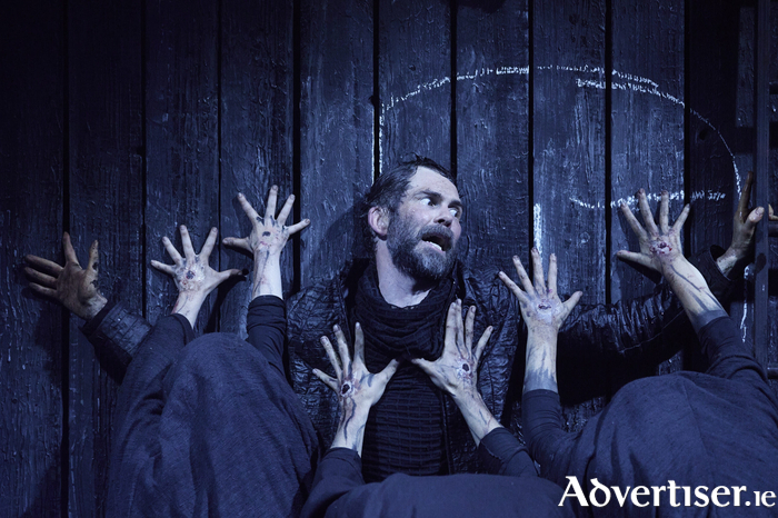 Shakespeare's Wyrd Sisters offer prophecy to Marty Rea as Macbeth