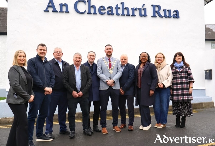 Pictured at the two-day residential Gaeilge training course with Acadamh na hOllscola&iacute;ochta, University of Galway, in its An Cheathr&uacute; Rua campus are (left to right): Ailish Rohan, Senior Executive Officer; Cllr Eddie Hoare; Cllr Frank Fahy; Cllr John McDonagh; CEO Leonard Cleary; Mayor Mike Cubbard; Patrick Greene, Director of Services; Cllr Helen Ogbu; Sally-Ann O&rsquo;Brien, Head of Tourism; Sharon Carroll, Senior Executive Officer.