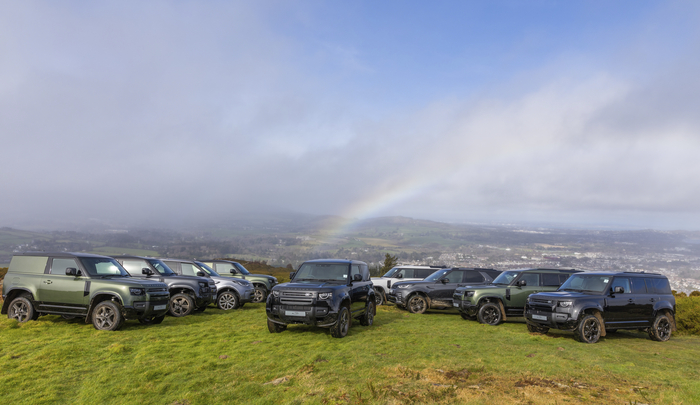 The Defender reaches the summit of the Little Sugar Loaf mountain in Co. Wicklow.