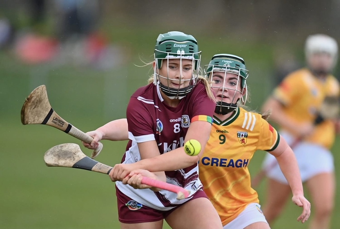 Aoibhe Carr and Eobha McAllister in action at Robert Emmets last Saturday. 