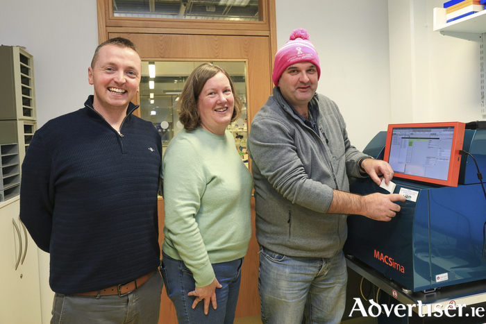 Attending the installation of the first multiplex scanner in the country were, Patrick Casey, Director of Operations National Breast Cancer Research Institute (NBCRI), Sharon Glynn, Professor in Pathology, University of Galway and Paul O&rsquo;Connor, Product Owner, Hewlett Packard Enterprise (HPE). Photo: Martina Regan