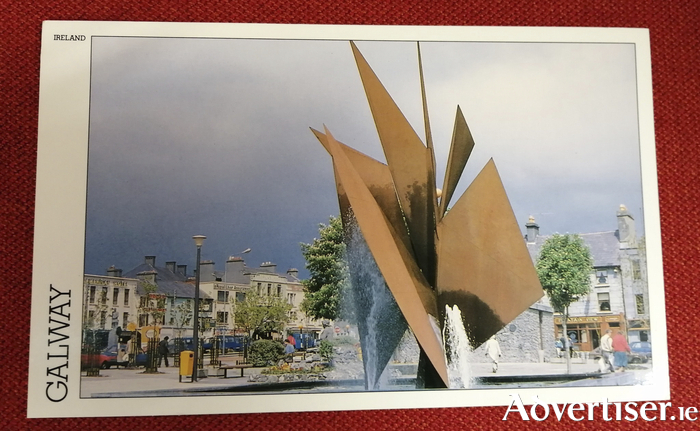 A 1980s postcard of the fountain in full flow. [Image: Galway City Museum]