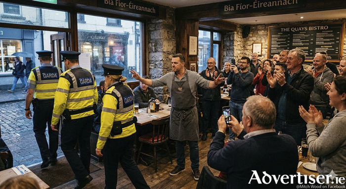 A fake photo circulated online of guards being refused service in local businesses.