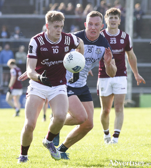 Galway&rsquo;s Shane McGrath and Dublin&rsquo;s Ciaran Kilkenny in action from the Allianz National Football Division 1 game at Pearse Stadium. (Photo: Mike Shaughnessy)