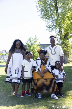 Nwabisa Zondani and members of her family pictured during Africa Day 2025 in Tuam. Photo credit Avi Ratnayake.