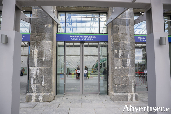 The new, southern entrance to Ceannt Station will have a canopy soon.