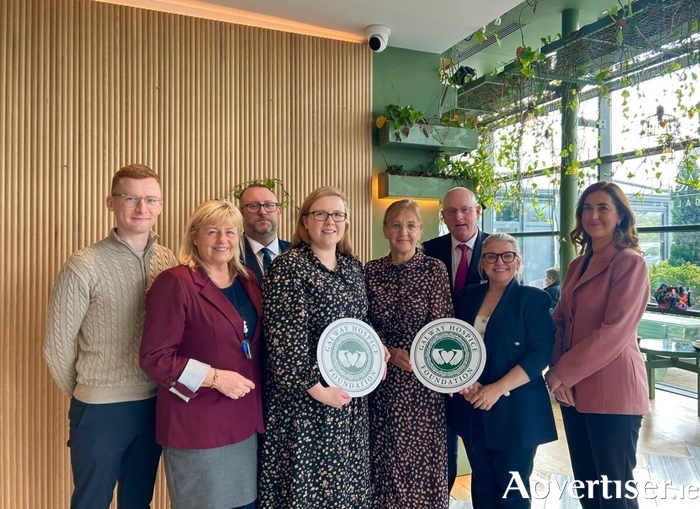 Team from the Connacht Hospitality Group with staff from Galway Hospice at the announcement of the partnership.