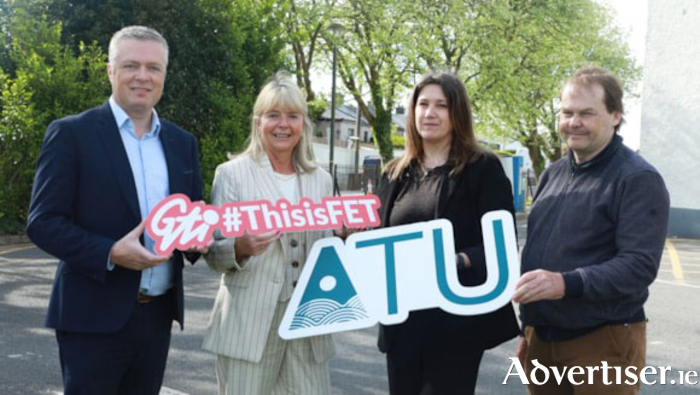 John McLoughlin (Deputy Principal, GTI), Geraldine Gibbons (Principal, GRETB), Claire Fiddaman (Programme Development Co-ordinator Tertiary Education, ATU),  Gareth Roe (Head of Department of Computer Science & Applied Physics, ATU Galway)
