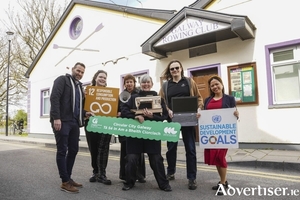 Fergal Cushen, Environmental Awareness Officer, Galway City Council, Aisling Krewer, Susana Glaveras, Eimer Greaney, Liam Krewer and Rodelyn Aponte, pictured at The Galway Rowing Club for Repair Cafe Galway.