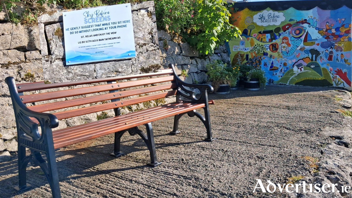The phone-free bench at Kinvara.