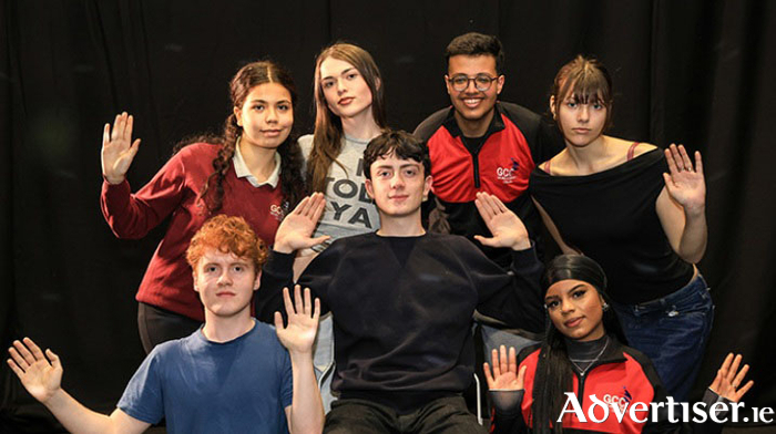 Back row (L-R): Nisrine Nasr Mahmoud from Galway Community College, Peter Mulcahy, Galway Educate Together Secondary School, Mohammad Saed, Galway Community College, and Enya Eglite, Galway Educate Together Secondary School. Front row (L-R): Se&aacute;n Mulryan, Galway Educate Together Secondary School, Se&aacute;n McManus, Galway Educate Together Secondary School, and Erica Efe Ewere, Galway Community College. (Credit Martina Regan)