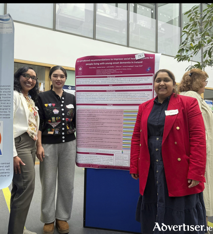 Shiny Joy, Clinical Nurse Specialist Memory Assessment and Support Service, Sligo/Leitrim; Ziyue Wang, PhD Student School of Nursing and Midwifery, University of Galway; and Joshi Dookhy, Advanced Nurse Practitioner, Regional Specialist Memory Service, Galway University Hospitals.