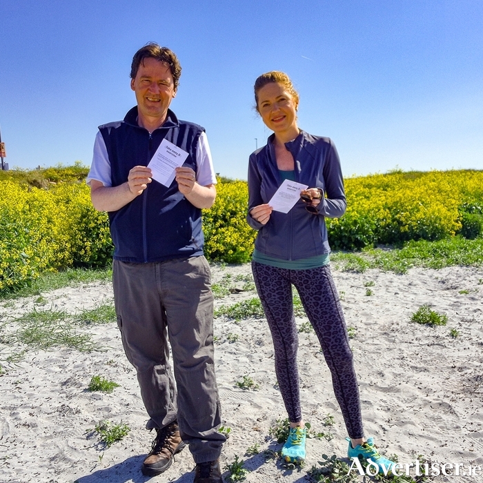 Garry Kendellen, Galway Atlantaquaria and Inga Turcan of Minsli launch the Clean Coasts-funded wellness walks on Grattan Beach, Salthill.