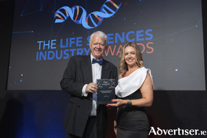 Karen Flanagan of Salt Medical accepting the Diversity, Equality and Inclusivity Award at the 2026 Life Sciences Awards.