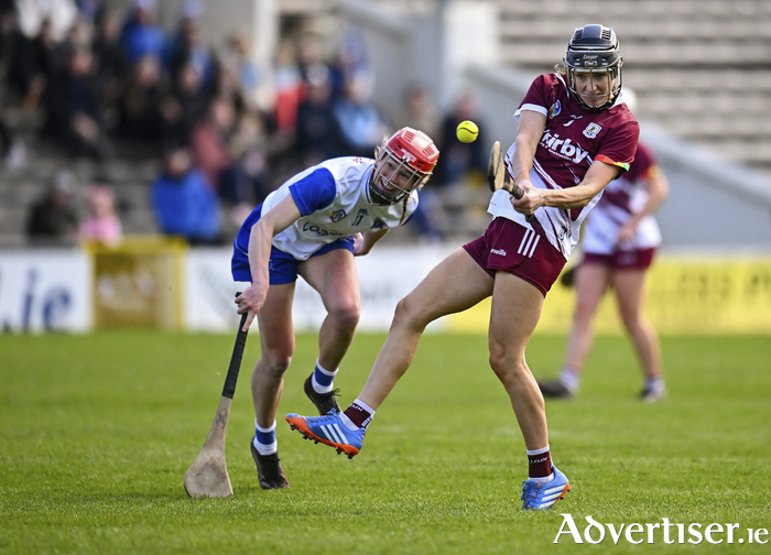 Carrie Dolan scores a late point during the Centra National Camogie League Division 1A final. (Photo by Piaras &Oacute; M&iacute;dheach/Sportsfile)