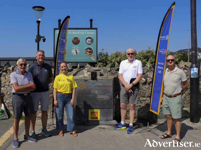 Pictured at the launch are Salthill Rotary Club Members: Pat Hobbert, Eamonn&rsquo;s Conroy, (Salthill Rotary Club President), John Fogarty, Pat Quinlan and Hannah Ryan from Galway Simon Community.