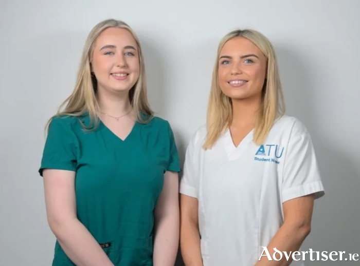 From left: ATU students Saoirse Hayes and Caoimhe Mc Cauley.