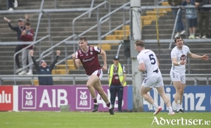 Matthew Tierney celebrates scoring the opening goal against Kildare. (Photo: Mike Shaughnessy)