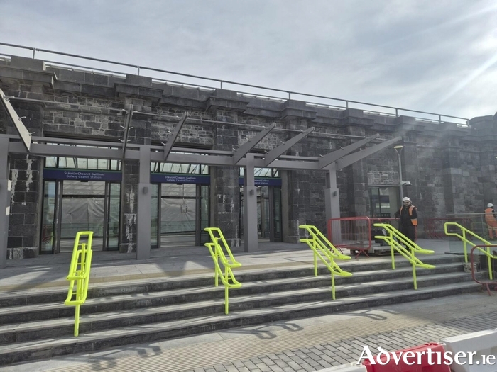 The new, southern entrance to Ceannt Station is still under construction