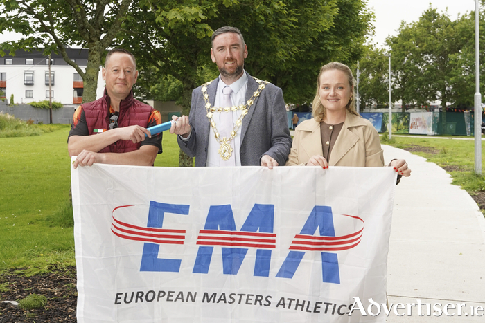 Se&aacute;n McDermott, Chair, Local Organising Committee; Former Mayor of Galway, Cllr. Mike Cubbard; Sally‑Ann O&rsquo;Brien, Head of Tourism, Galway City Council. (Photo: Boyd Challenger)