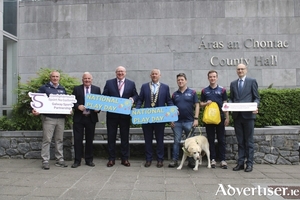 From left: Tommy Peoples, Galway Sports Partnership, Cllr Tom Welby, Galway Sports Partnership Committee, Liam Conneally, Chief Executive of Galway County Council, Cathaoirleach Cllr Andrew Reddington, Niall Mulvihill, Galway Sports Partnership, R&oacute;n&aacute;n Quinn, Galway Sports Partnership, Michael Owens, Director of Service, Galway County Council. Credit Galway County Council.
