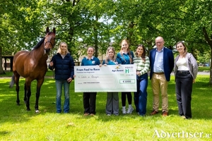 Left to Right: HRI&rsquo;s &Aacute;ine O'Connor, students from Col&aacute;iste an Chreag&aacute;in Mischa Moran, Tanya Mannion and Caitlin Flynn teacher Ms Finnerty, Agri Aware Vice Chair Jim Mulhall, and HRI&rsquo;s Stephanie Scully.