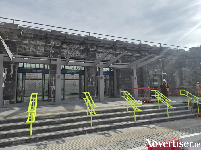 The new, southern entrance to Ceannt Station is still under construction
