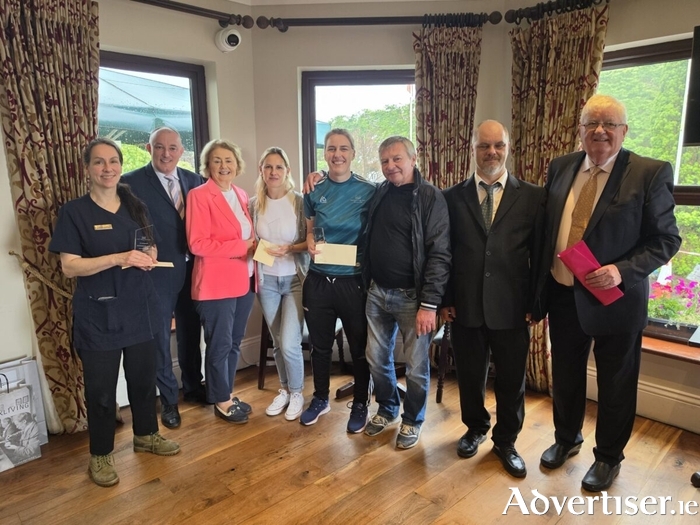 Mary O'Higgins, hotel owner; Padraig Nolan GM; Michael Whyte; Martina Coen; Bernie Connolly; Tatjana Scerbina and Brian O'Higgins, hotel owner
