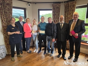 Mary O'Higgins, hotel owner; Padraig Nolan GM; Michael Whyte; Martina Coen; Bernie Connolly; Tatjana Scerbina and Brian O'Higgins, hotel owner