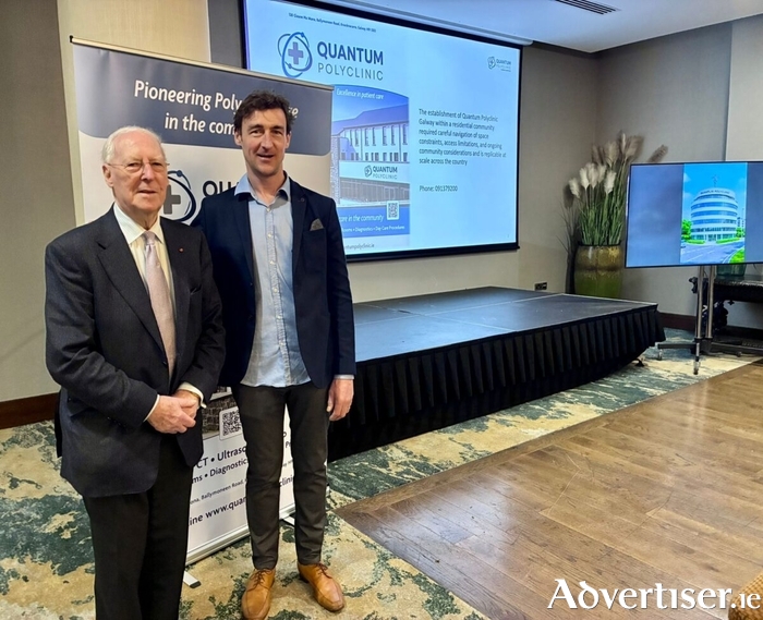 Mark Sheehan with his father, healthcare pioneer Dr James Sheehan.