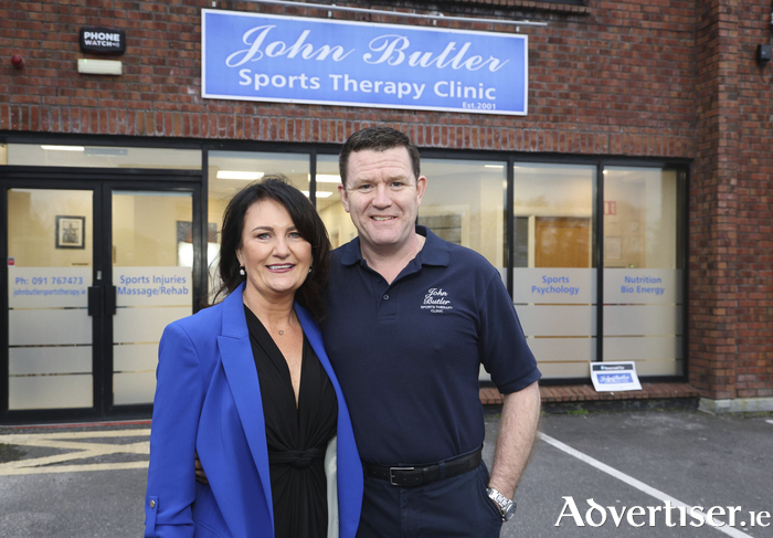 Mary and John Butler of John Butler Sports Therapy Clinic, Liosbaun Retail Centre who are hosting the fundraiser. Photo: Mike Shaughnessy