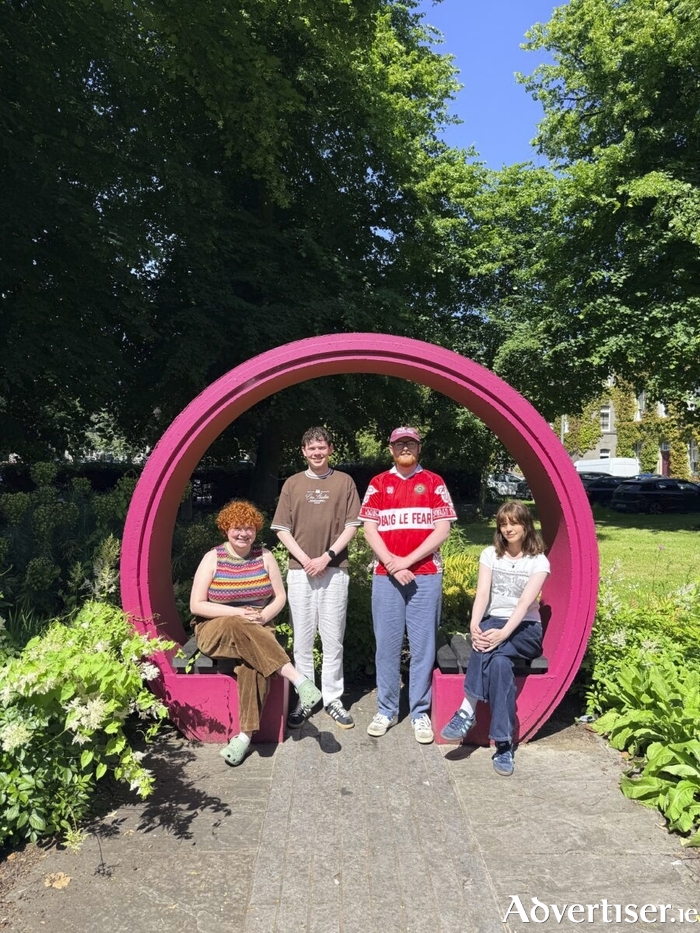 From left: Molly Hickey, Se&aacute;n de B&uacute;rca, Cathal &Oacute; h&Eacute;igeartaigh, and Eimear Burke (University of Galway Students&rsquo; Union).