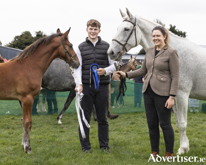 Jack O'Shaughnessy (Castleffrench Stud) and Kate Hoare pictured at the 2025 Mountbellew Agricultural Show. Photo: Lyndsey Robinson.