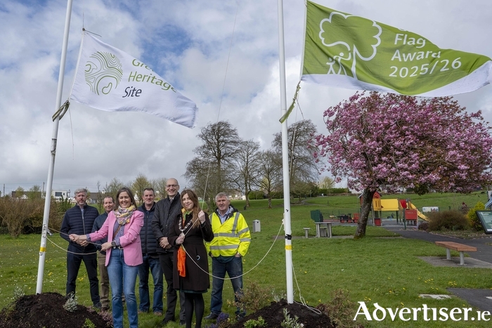 Cllr Siobhan McHugh Ryan, Cllr Karen McHugh Farag, Director of Services, Michael Owens, Corporate Services, Rural, Community & Tourism Development and Integration and Galway County Council Tuam Area office staff at Tuam Palace Grounds. Photo: Murtography.
