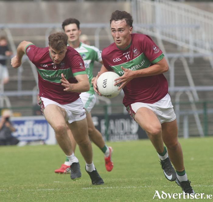 St James&rsquo; Jonah Culligan goes on the attack against Oughterard in the Bons Secours Senior Football Championship game. (Photo: Mike Shaughnessy)