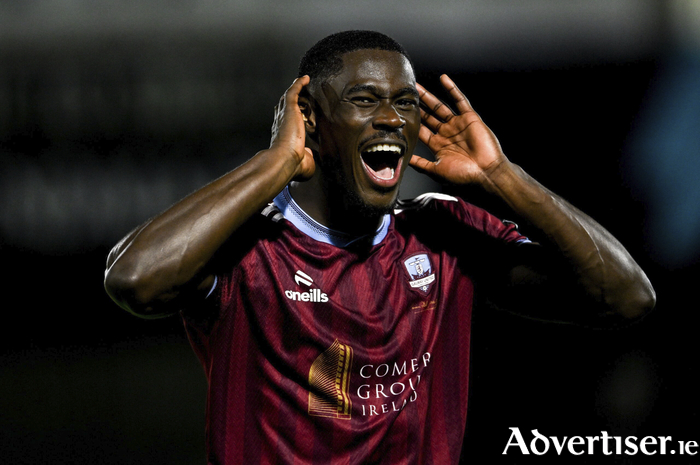 Wasiri Williams celebrates after the SSE Airtricity Men's Premier Division win against Dundalk. 
(Photo by Paul Phelan/Sportsfile)