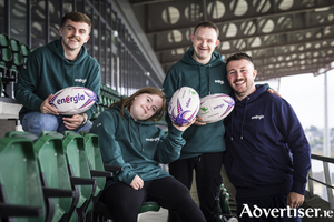 Pictured at the announcement of Energia&rsquo;s two-year extension of its partnership with Connacht Rugby as Official Energy Partner, alongside the expansion of its Rugby for All programme across Connacht through a new partnership with Ability West, is Content Creator Ronan Mitchell, Connacht Rugby Culture Captain Niamh Mitchell and Connacht Rugby Culture Captain Matthew Forde and Connacht Rugby Energia Ambassador Will Connors
&copy;INPHO/Laszlo Geczo