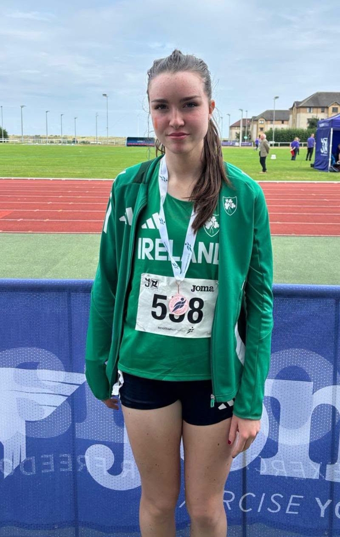 South Galway AC's Claudia Coyle won bronze in the 1500m steeplechase in Aberdeen last weekend.