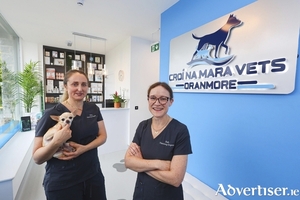 R&iacute;ona Mac Eoin and Ruth Harkin of Cro&iacute; Na Mara Vets Oranmore and Briarhill. Photo: Mike Shaughnessy