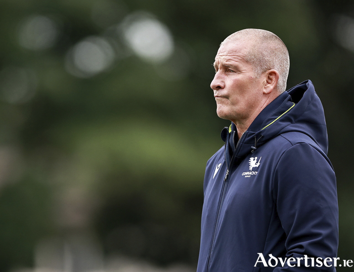 Stuart Lancaster before the pre-season friendly  between Connacht and Ealing Trailfinders at Dexcom Stadium. (Photo by Thomas Flinkow/Sportsfile)