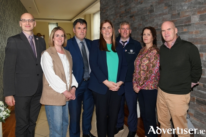 Pictured at the first public meeting of the Galway County Local Community Safety Partnership in Athenry (left to right): Michael Owens, Director of Services; Maria Powers, Western Regional Drug and Alcohol Task Force; Detective Inspector Brendan Carroll, An Garda S&iacute;och&aacute;na; Marie Nicholson, LCSP Coordinator; LCSP Chair and Cathaoirleach Cllr Andrew Reddington; Jo Mullins, Community Safety Administrator; Emmet Major, Planet Youth. Photo credit: Jacinta Fahy.