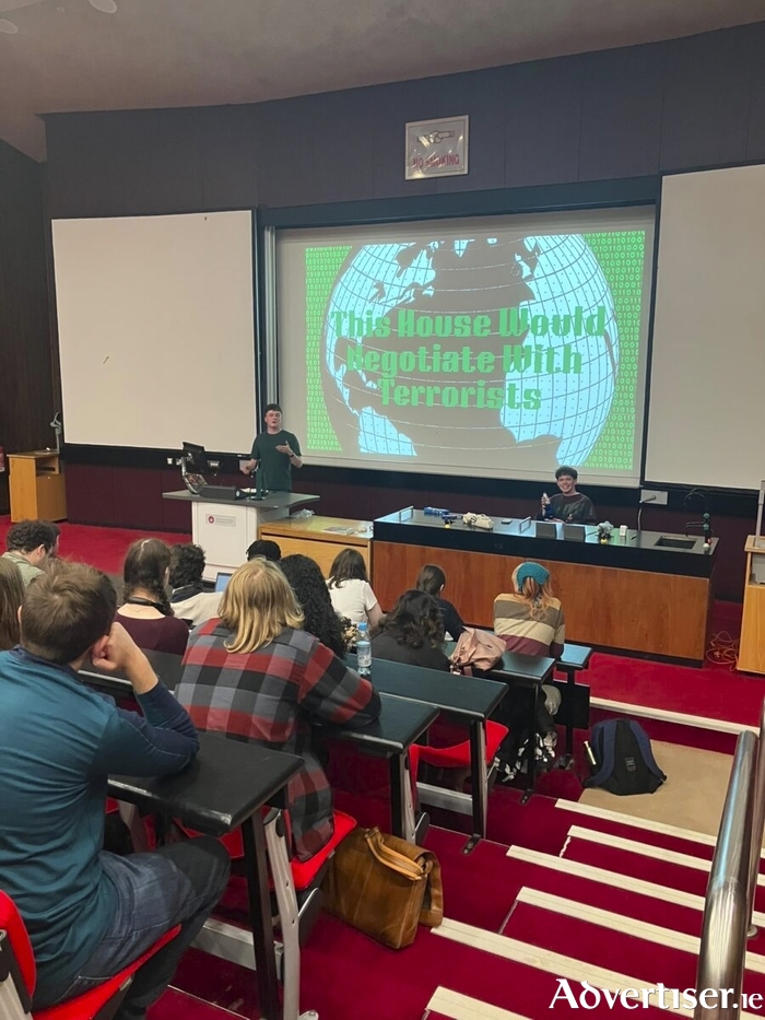 First debate of term in the Kirwan Theatre.
